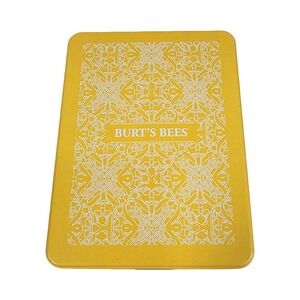 Burts Bees Yellow Mandala Pattern Rectangular Metal Storage Tin 231464.003